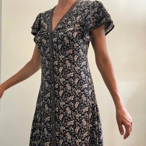 Max Studio Dress Woman's Size Medium (Please see measurements) Dark Green Floral - Picture 12 of 12